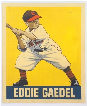 "A Baseball Card That Never Was: Eddie Gaedel (1948 Leaf)" Original Canvas Artwork 30x25 by Arthur Miller